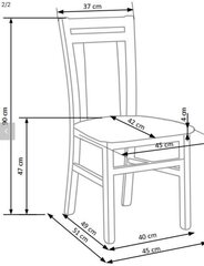 2-u krēslu komplekts Hubert, brūns/smilškrāsas cena un informācija | Virtuves un ēdamistabas krēsli | 220.lv