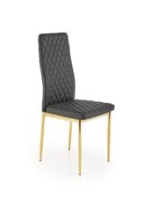 4-u krēslu komplekts K501, melns/zeltains cena un informācija | Virtuves un ēdamistabas krēsli | 220.lv