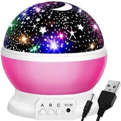 Isoxis nakts lampa ar projektoru, rozā цена и информация | Детские светильники | 220.lv