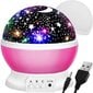 Isoxis nakts lampa ar projektoru, rozā цена и информация | Lampas bērnu istabai | 220.lv