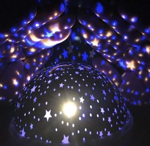 Isoxis nakts lampa ar projektoru, rozā cena un informācija | Lampas bērnu istabai | 220.lv