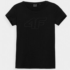 Женская футболка 4F H4L22 TSD353 20S, черный цена и информация | Женские футболки | 220.lv