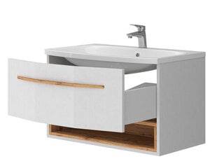 Шкафчик для ванной комнаты с умывальником Stellantis 80, белый цвет цена и информация | Шкафчики для ванной | 220.lv