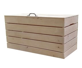 Koka kaste ar vāku, 45x90x50 cm cena un informācija | Veļas grozi un mantu uzglabāšanas kastes | 220.lv