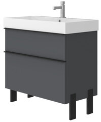 Шкафчик для ванной комнаты с умывальником Manhattan 85, серый цвет цена и информация | Шкафчики для ванной | 220.lv
