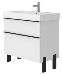 Тумба для ванной комнаты с умывальником Manhattan 85, белая цена и информация | Шкафчики для ванной | 220.lv
