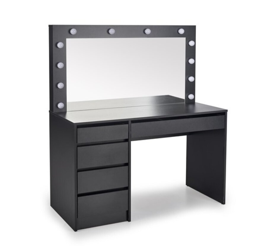Kosmētiskais galdiņš Halmar Hollywood XL, melns cena un informācija | Kosmētikas galdiņi | 220.lv
