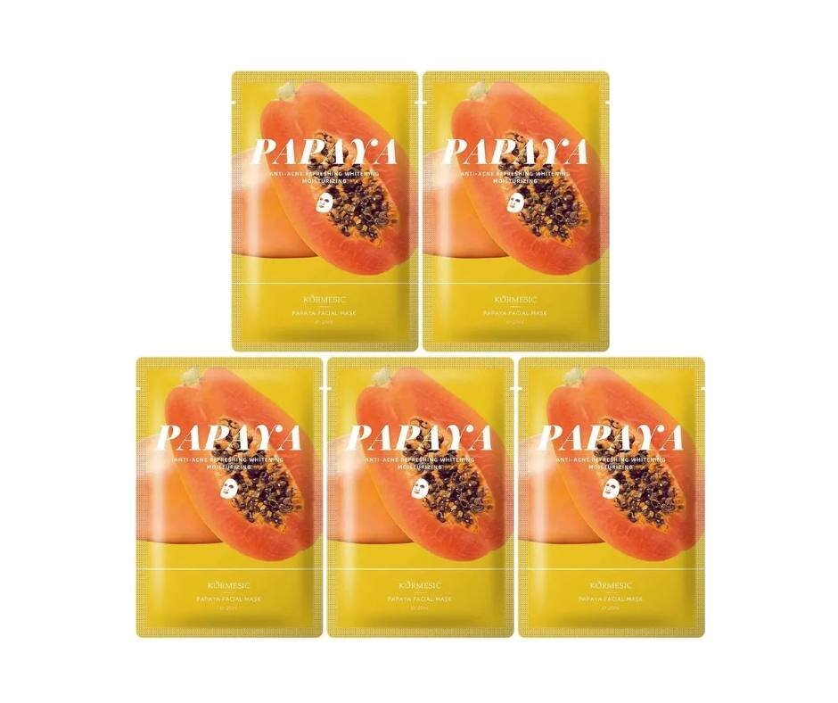 Papaijas Maska Tumšo Plankumu Izgaismošanai, 25ml (5gab.) cena un informācija | Sejas maskas, acu maskas | 220.lv