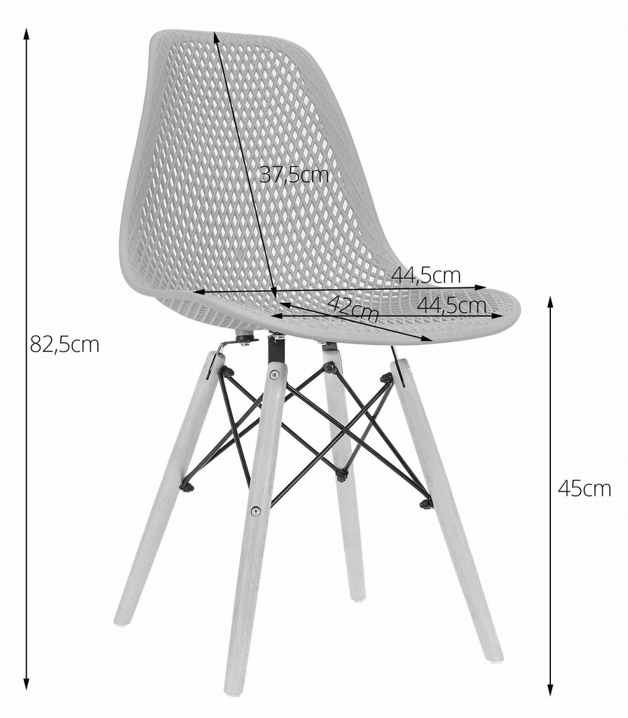 Krēsls Maro, balts cena un informācija | Virtuves un ēdamistabas krēsli | 220.lv