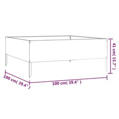 Augstā dārza puķu kaste vidaXL, 100x100x41 cm cena un informācija | Balkona kastes | 220.lv