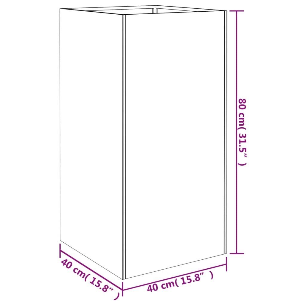 Dārza puķu kaste vidaXL, 40x40x80 cm cena un informācija | Balkona kastes | 220.lv