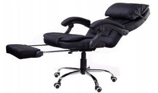 Biroja krēsls Giosedio FBR004R, melns, ar kāju balstu цена и информация | Офисные кресла | 220.lv
