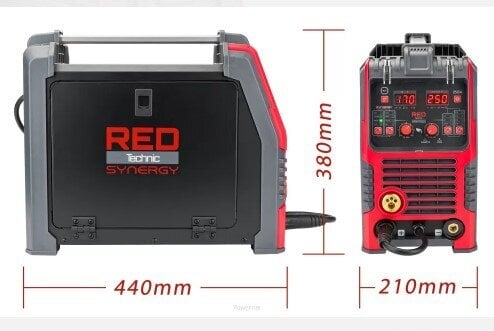 Invertora metināšanas aparāts MIG-MAT (MIG-MAG / FLUX / MMA / LIFT-TIG) RED TECHNIC 30-250 A цена и информация | Metināšanas iekārtas, lodāmuri | 220.lv