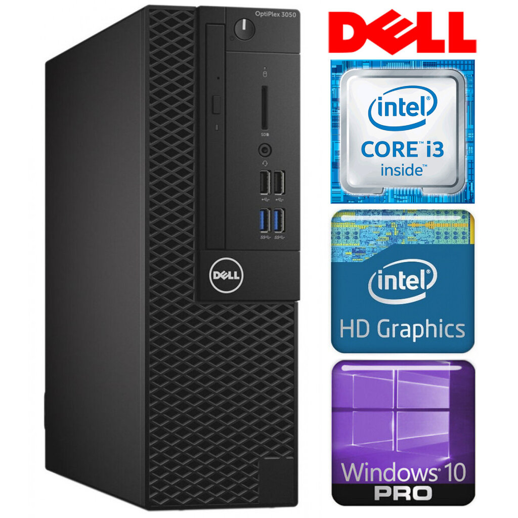 DELL 3050 SFF i3-7100 32GB 1TB SSD M.2 NVME+2TB WIN10Pro цена и информация | Stacionārie datori | 220.lv