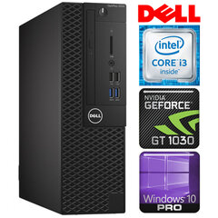 DELL 3050 SFF i3-7100 16GB 256SSD M.2 NVME+1TB GT1030 2GB WIN10Pro cena un informācija | Stacionārie datori | 220.lv