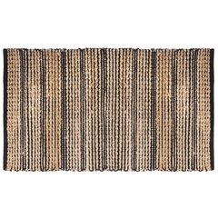 Paklājs Atmosphera Jute 156152B, melns/smiltis 70x140 cm cena un informācija | Paklāji | 220.lv