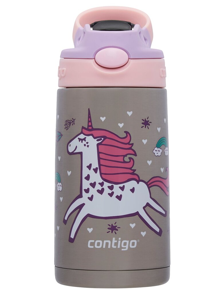 Bērnu termopudele Contigo Easy Clean Flying Unicorn, 380ml cena un informācija | Ūdens pudeles | 220.lv