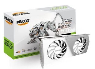 Inno3D GeForce RTX 4060 Ti Twin X2 OC White (N406T2-16D6X-178055W) цена и информация | Видеокарты (GPU) | 220.lv