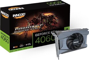 Inno3D GeForce RTX 4060 Compact (N40601-08D6-173050N) cena un informācija | Videokartes (GPU) | 220.lv