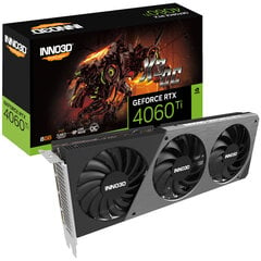 Inno3D GeForce RTX 4060 Ti 8GB X3 OC (N406T3-08D6X-171153L) cena un informācija | Videokartes (GPU) | 220.lv