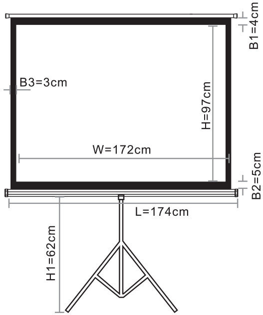 Leinwand Tripod 77" 16:9 cena un informācija | Ekrāni projektoriem | 220.lv