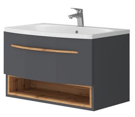 Шкафчик для ванной комнаты с умывальником Stellantis 80, серый цвет цена и информация | Шкафчики для ванной | 220.lv