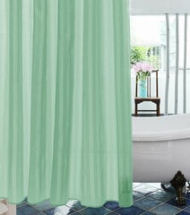 Dušas aizkars Stripe Green, 1.8 - 2 m цена и информация | Аксессуары для ванной комнаты | 220.lv