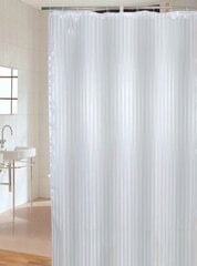 Dušas aizkars Stripe White, 1.8 - 2 m cena un informācija | Vannas istabas aksesuāri | 220.lv