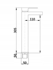 Mexen Cube - Высокий смеситель для умывальника, черный цена и информация | Смесители | 220.lv