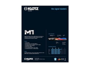 Klotz, 2 x XLR, 5m cena un informācija | Kabeļi un vadi | 220.lv