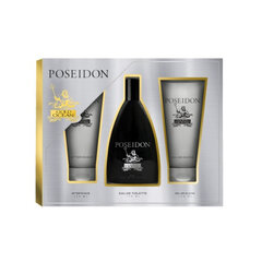 Komplekts vīriešiem Instituto Español Poseidon Gold Ocean vīriešiem: tualetes ūdens EDT, 150 ml + balzams pēc skūšanās, 150 ml + dušas želeja, 150 ml cena un informācija | Vīriešu smaržas | 220.lv