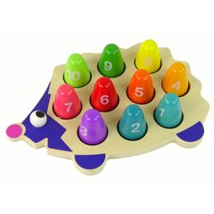 Izglītojošs koka ezis, 10 krāsaini gab. cena un informācija | Attīstošās rotaļlietas | 220.lv