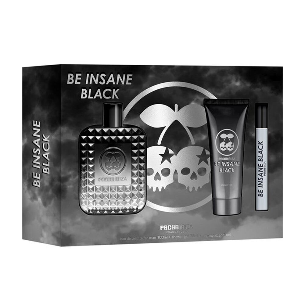 Komplekts Pacha Ibiza Be Insane Black vīriešiem: tualetes ūdens EDT, 100 ml + 10 ml + dušas želeja, 75 ml cena un informācija | Vīriešu smaržas | 220.lv