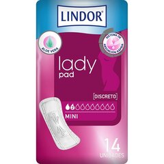 Higiēniskie ieliktnīši urīna nesaturēšanai Lindor Lady Pad Mini, 14 gab. cena un informācija | Tamponi, higiēniskās paketes, ieliktnīši | 220.lv