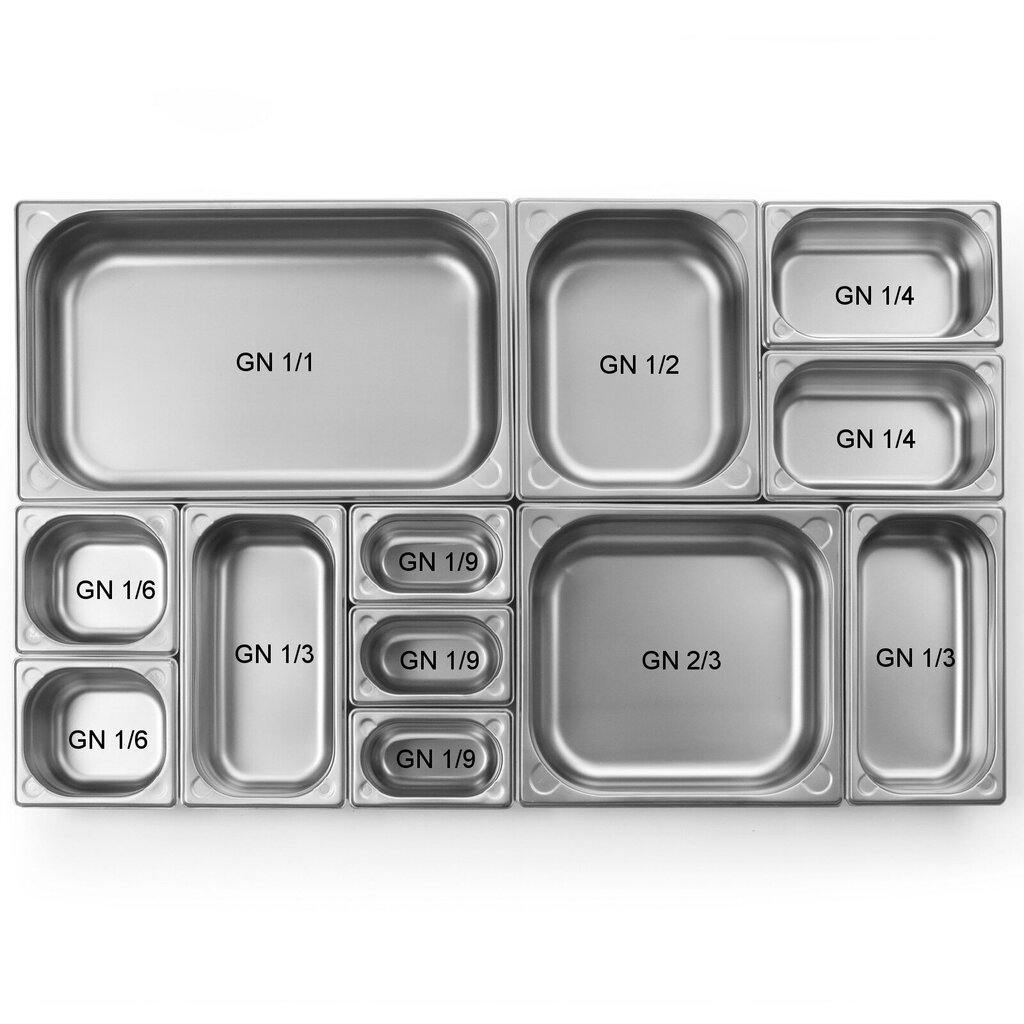 Kitchen Line GN 1/1 tērauda konteiners, augstums 65 mm - Hendi 806128 cena un informācija | Trauki pārtikas uzglabāšanai | 220.lv