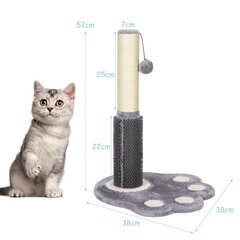 Skrāpis kaķiem ar platformu kaķa ķepas formā, masieri un bumbiņu cena un informācija | Kaķu mājas, nagu asināmie | 220.lv