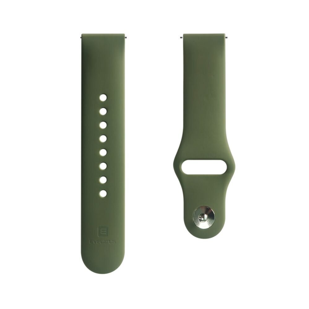 Evelatus Universal 20mm Silicone Loop Olive цена и информация | Viedpulksteņu un viedo aproču aksesuāri | 220.lv