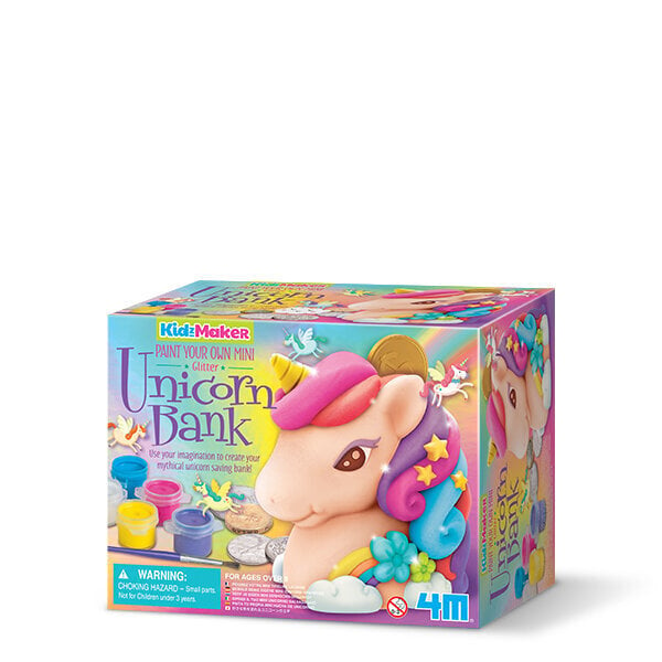 Krāsojiet savu Mini Glitter Unicorn Bank, 4M cena un informācija | Attīstošās rotaļlietas | 220.lv