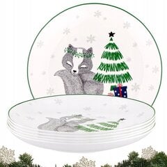Ziemassvētku šķīvju komplekts, 6gab., "Ziemas draugi" цена и информация | Посуда, тарелки, обеденные сервизы | 220.lv