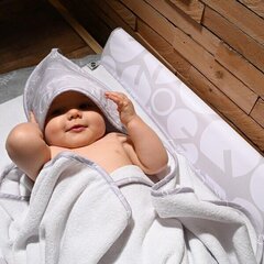 Детское полотенце Nordbaby White/Grey, 90 x 90 см, серый цвет цена и информация | Maudynių prekės | 220.lv