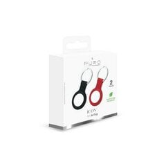 Puro ICON Case AirTag silicone x2 czarny i czerwony|black and red ATKIT2 (zestaw 2 szt) цена и информация | Аксессуары для телефонов | 220.lv