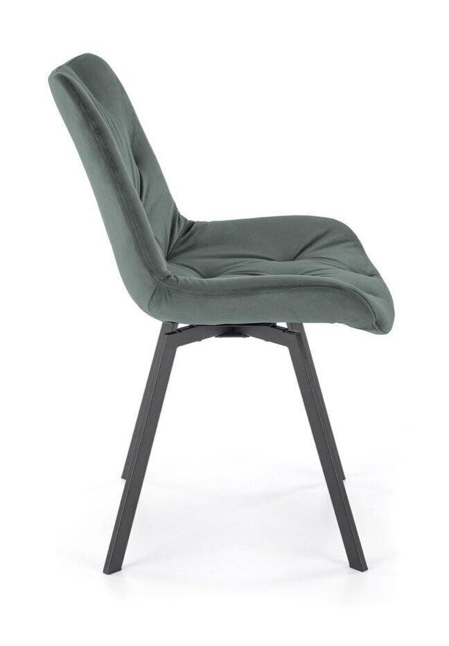 2-u krēslu komplekts K519, zaļš/melns цена и информация | Virtuves un ēdamistabas krēsli | 220.lv