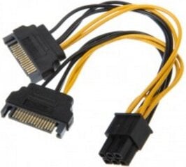 Akasa AKCBPW1315, 15-Pin SATA/6-Pin, 15 см цена и информация | Кабели и провода | 220.lv