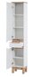 Augsts vannas istabas skapis BALI WHITE 800, baltā/ozola krāsā цена и информация | Vannas istabas skapīši | 220.lv