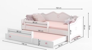 Детская кровать ADRK Furniture Emka II, белый/серый цвет цена и информация | Детские кровати | 220.lv