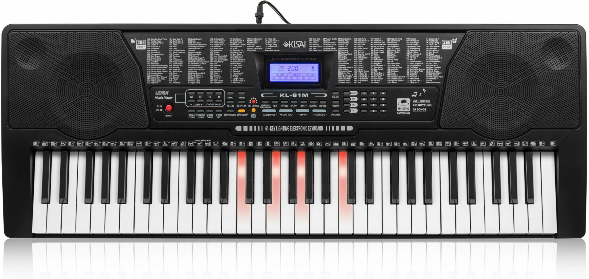 Gaismas vadāms tastatūras instruments Kisai KL-91M cena un informācija | Mūzikas instrumentu piederumi | 220.lv