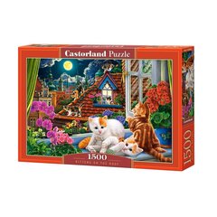 Puzle ar kaķiem Castorland Kittens on the Roof, 1500 d. cena un informācija | Puzles, 3D puzles | 220.lv