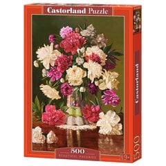 Puzle ar ziediem Castorland Beautiful Pheonies, 500 d. cena un informācija | Puzles, 3D puzles | 220.lv