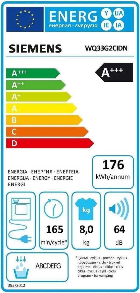 Siemens WQ33G2CIDN iQ500 cena un informācija | Veļas žāvētāji | 220.lv