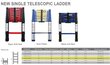 Teleskopiskās kāpnes Bauswern, 13 pakāpieni, 3,8 m cena un informācija | Rokas instrumenti | 220.lv